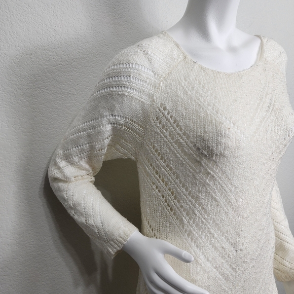 Soft Surroundings Cream Asymmetric Hem Sweater Size L - Picture 7 of 13